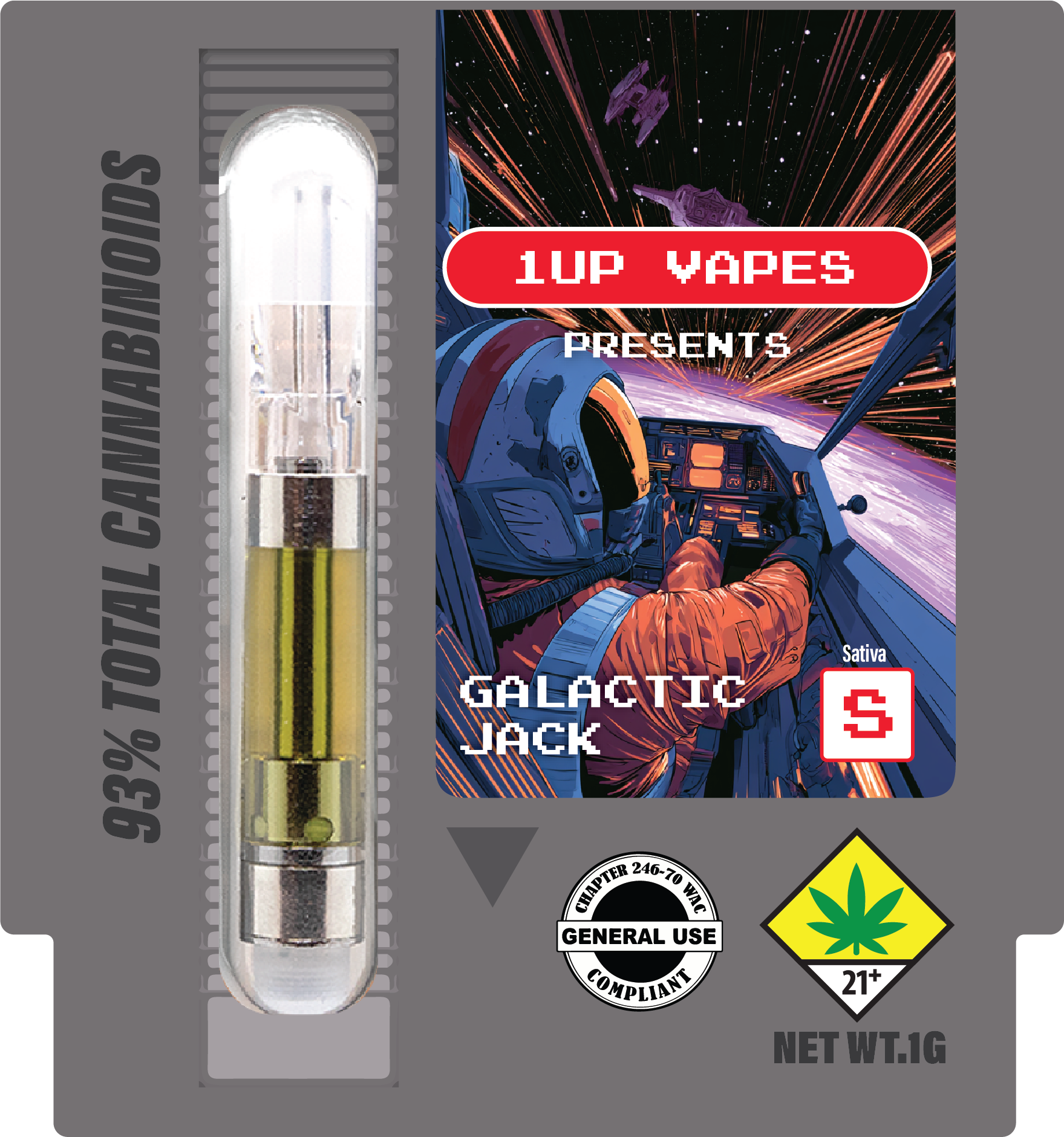 Galactic Jack 1UP vape package